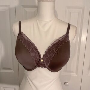Natori Dark Gray Lace Trim Bra Intimates & Sleepwear